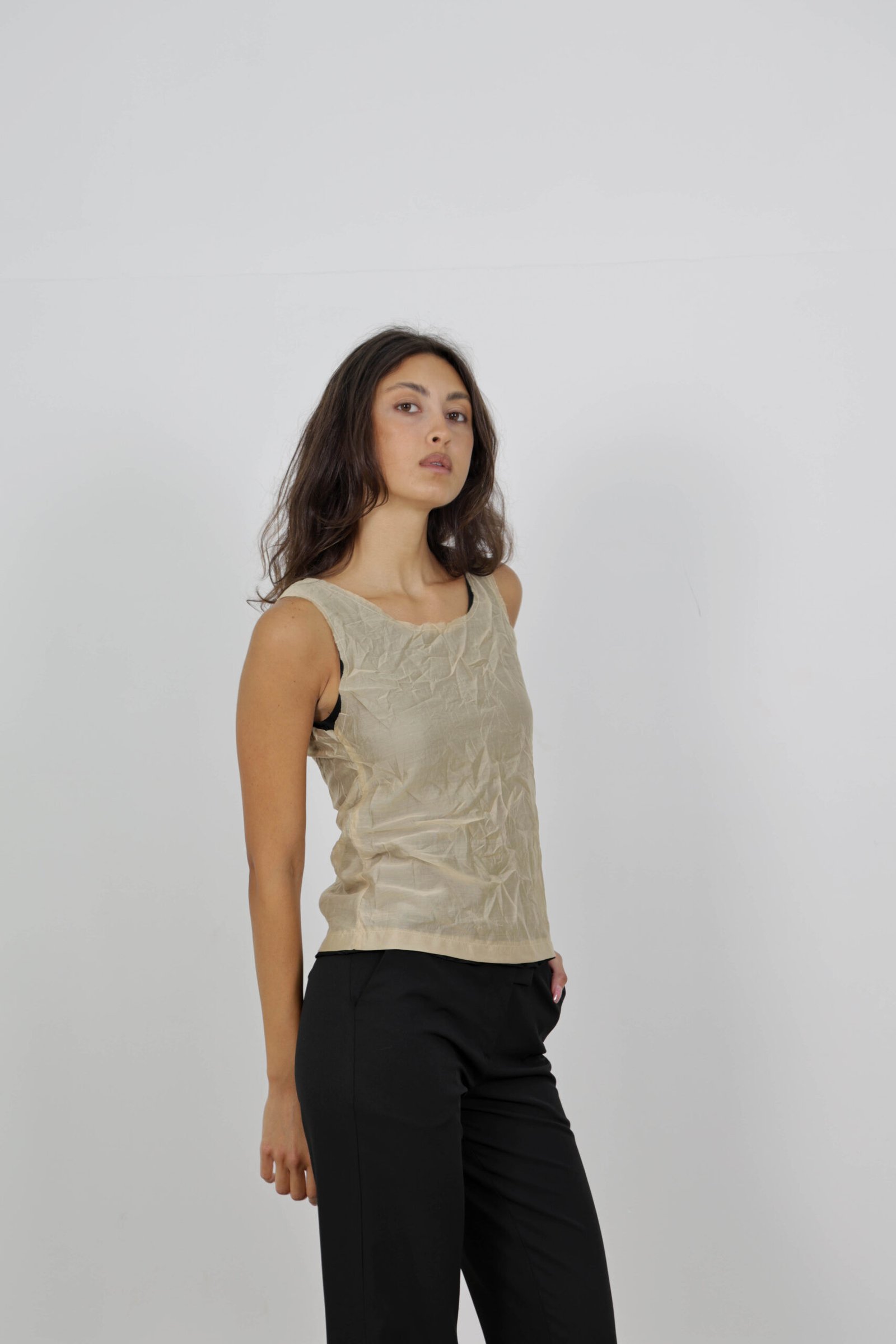Metallic Effect Strappy Top