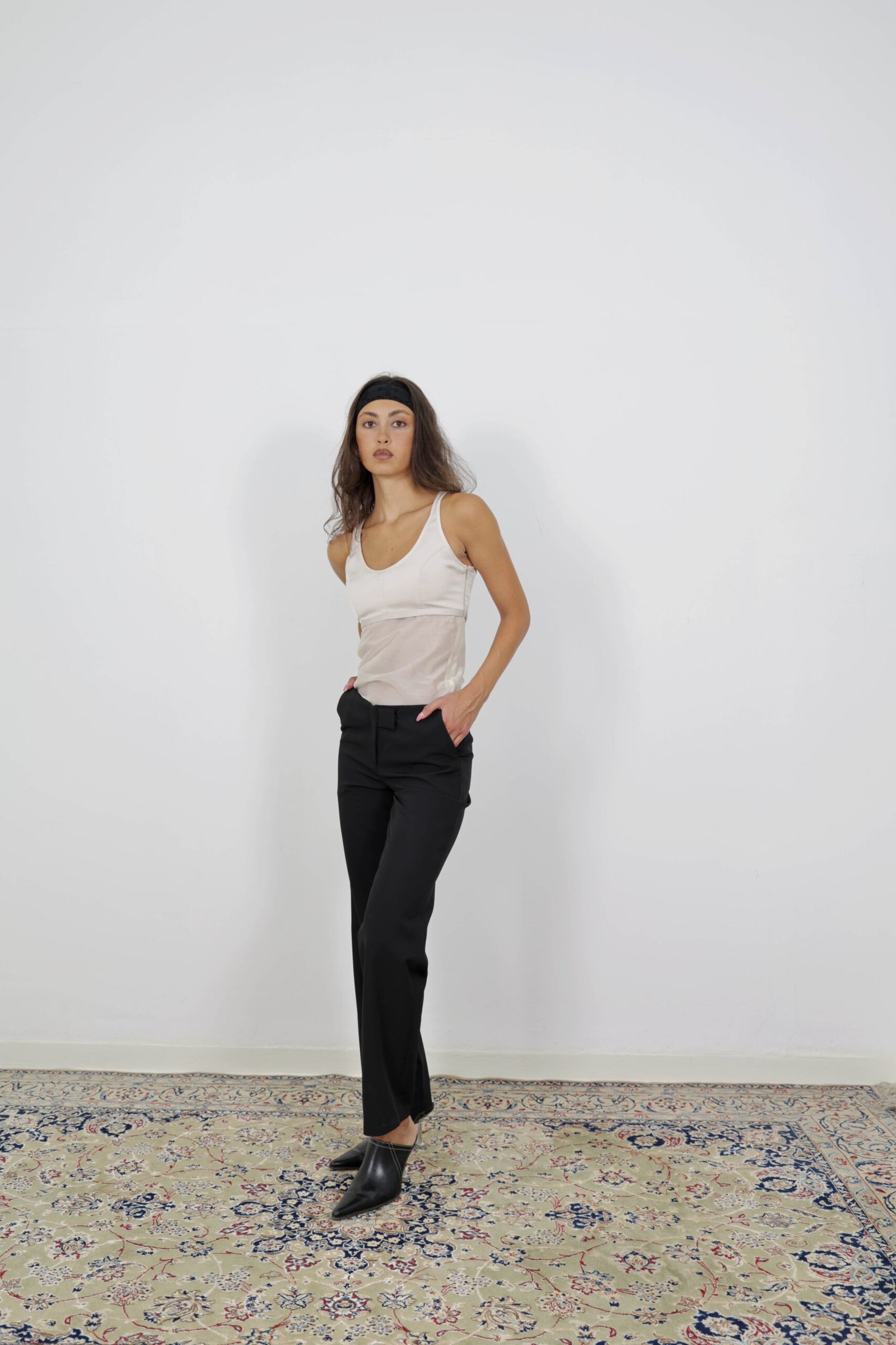 Satin Tencel Blend Round neck Top