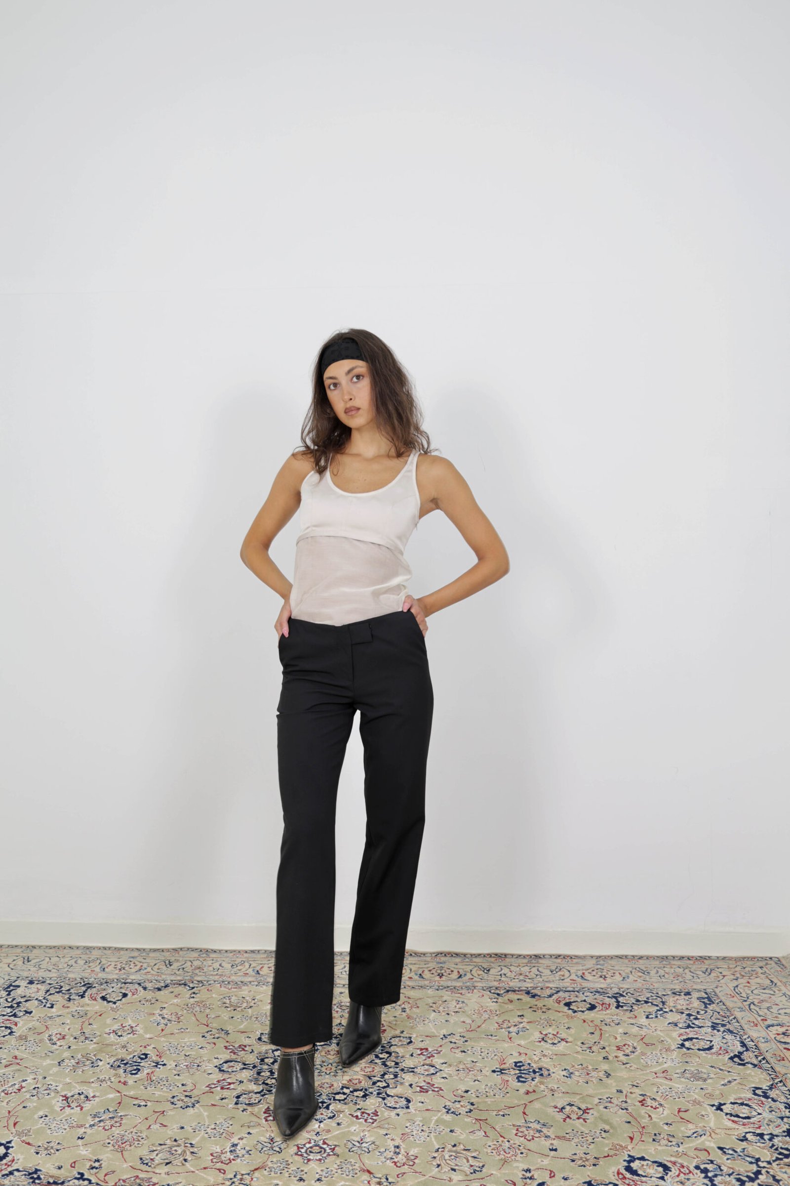 Straight-leg Wool blend trousers